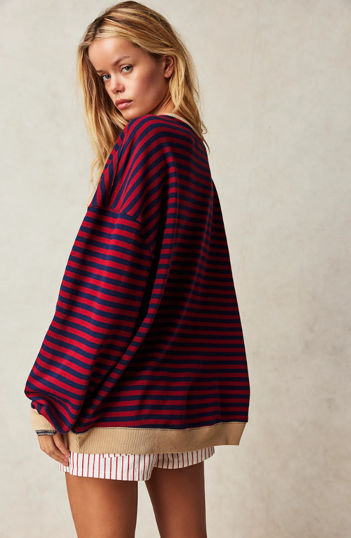 Hannah | Gestreifter Oversize-Pullover