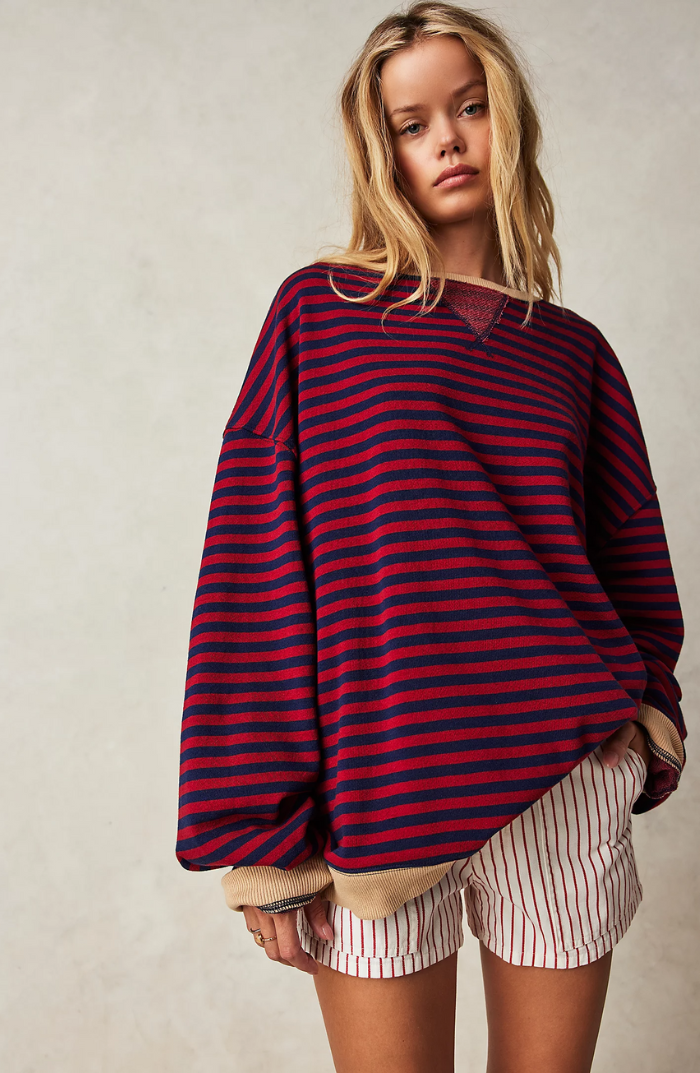 Hannah | Gestreifter Oversize-Pullover